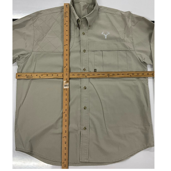 Men's Columbia Quilted Shoulder Khaki Hunting Button Up Long Sleeve Shirt XXL - Picture 7 of 7